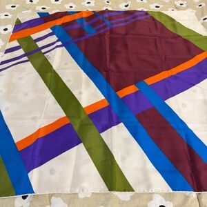 Vintage AZNER RELI Italy Silk Scarf Mod Geometric Abstract Print